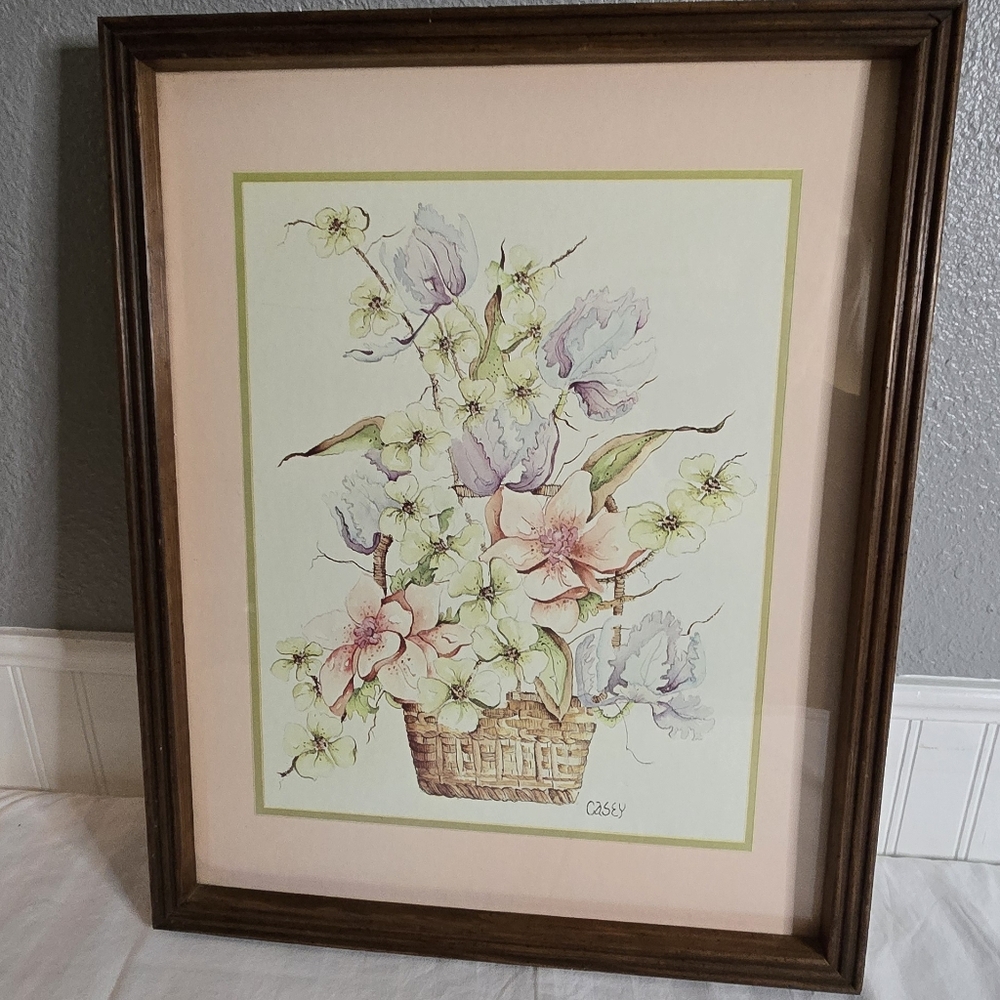 Casey Floral Print - Mattted And Framed